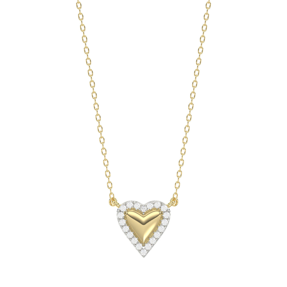 LADIES NECKLACE 0.10CT ROUND DIAMOND 10K YELLOW GOLD