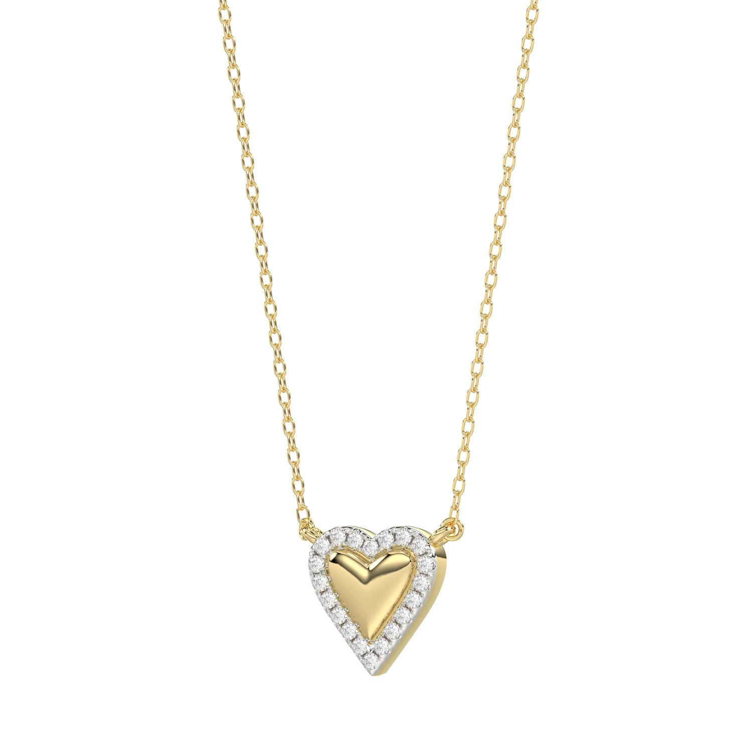 LADIES NECKLACE 0.10CT ROUND DIAMOND 10K YELLOW GOLD