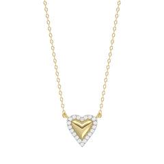 LADIES NECKLACE 0.10CT ROUND DIAMOND 10K YELLOW GOLD