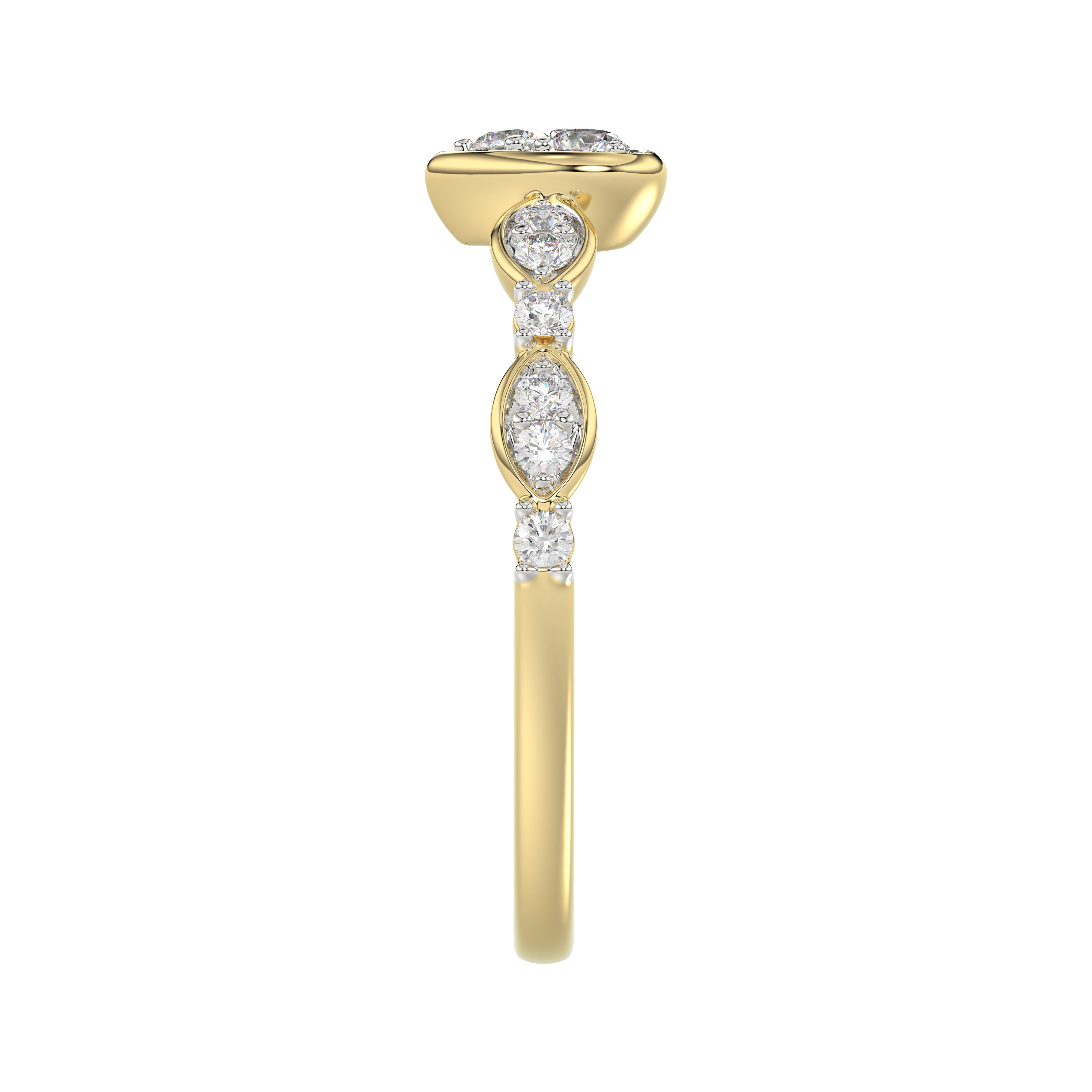 LADIES RING 0.25CT ROUND DIAMOND 10K YELLOW GOLD
