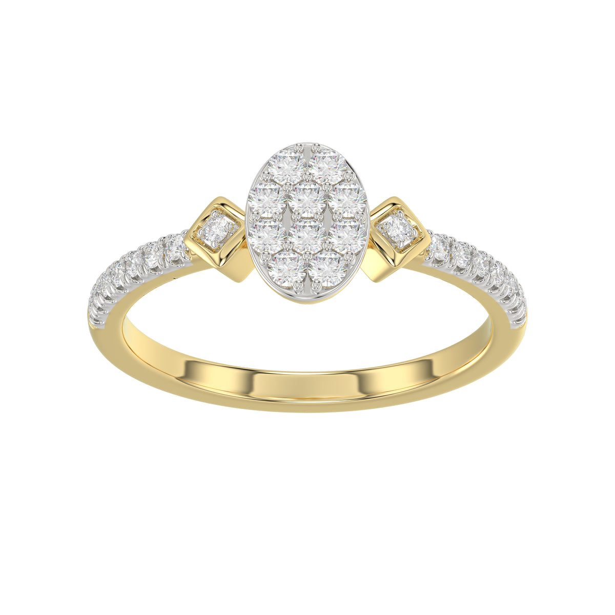 LADIES RING 0.33CT ROUND DIAMOND 10K YELLOW GOLD