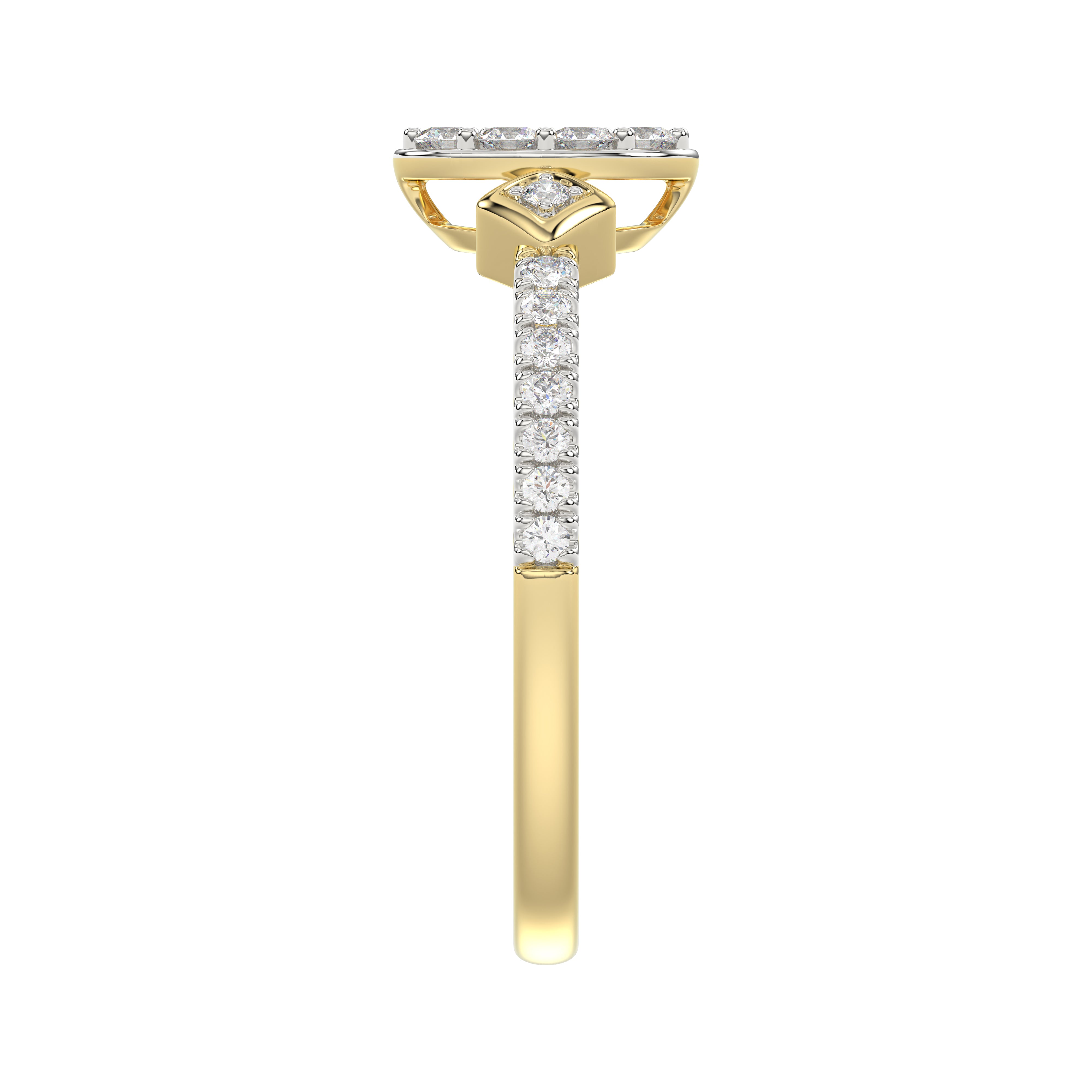 LADIES RING 0.33CT ROUND DIAMOND 10K YELLOW GOLD