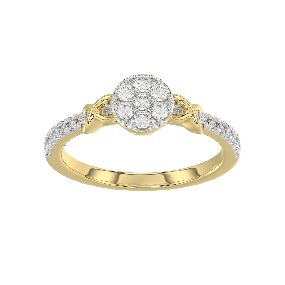 LADIES RING 0.33CT ROUND DIAMOND 10K YELLOW GOLD