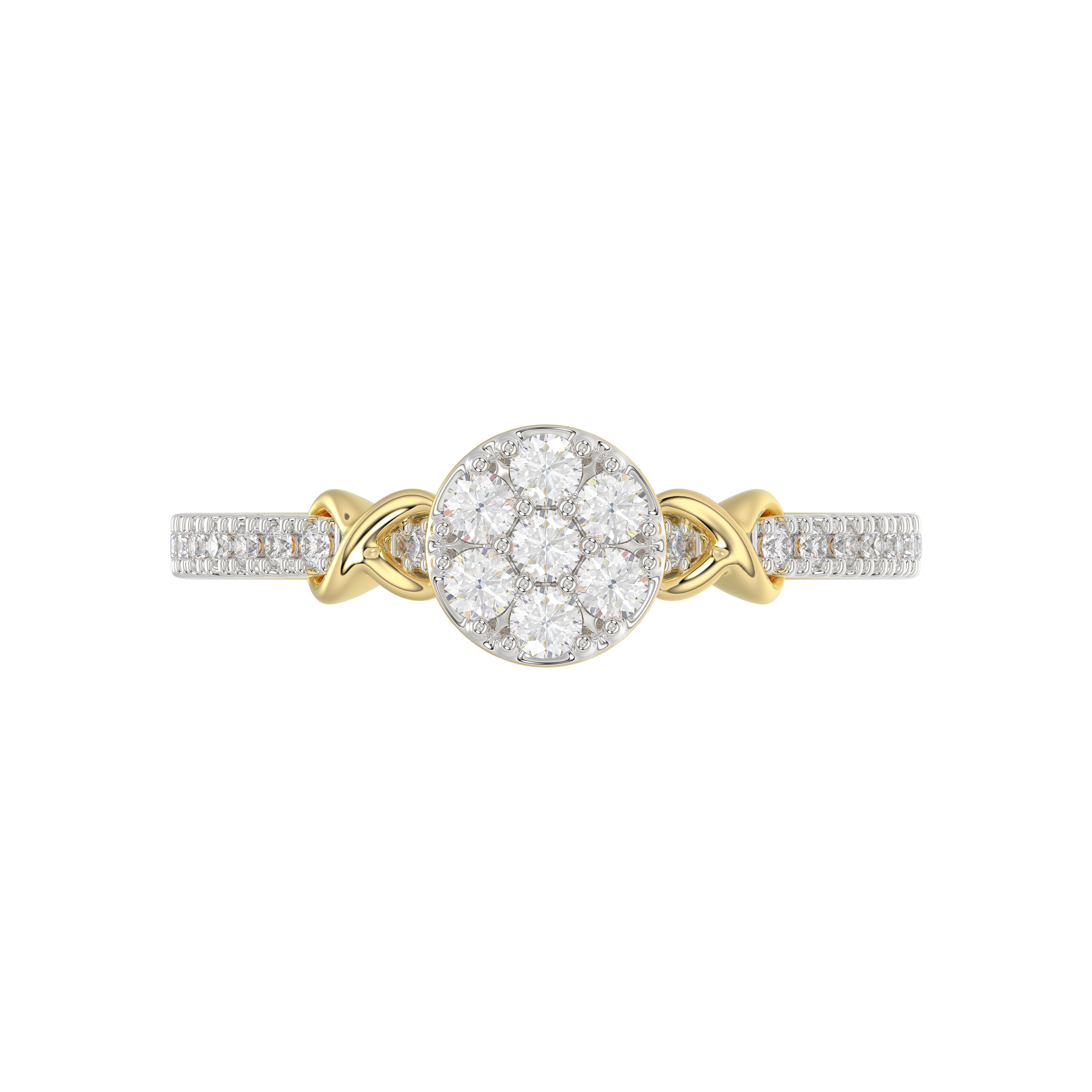 LADIES RING 0.33CT ROUND DIAMOND 10K YELLOW GOLD