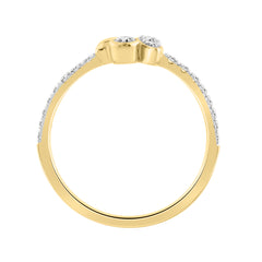 Elegance Ladies Round Diamond Cluster Fashion Ring In 10K Yellow Gold – Marquise Design
