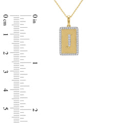 10K Yellow Gold letter 'J' Fashion Pendant With Chain - 0.20 CT Round Diamond Ladies Jewelry Gift