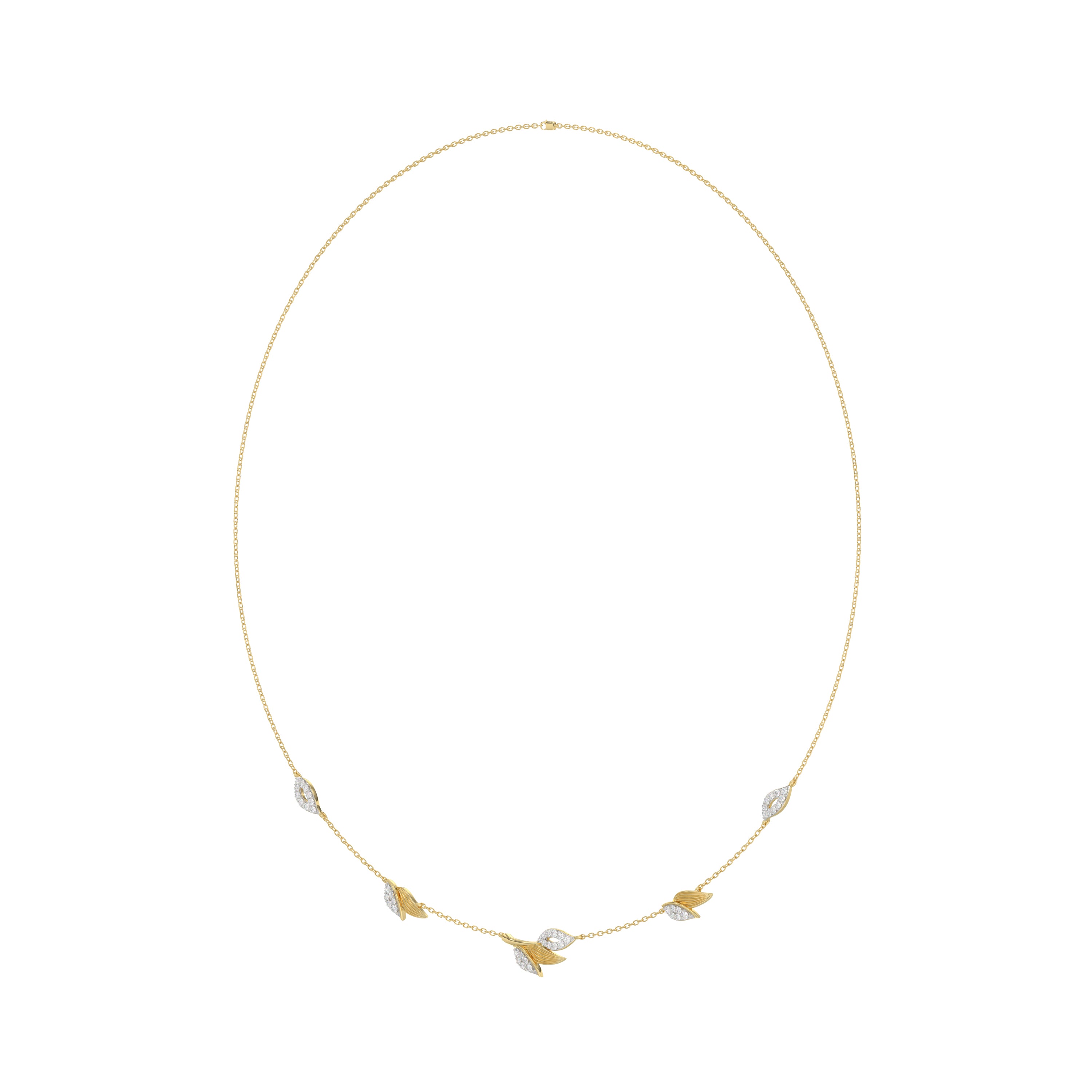 Luxury 10K Yellow Gold Ladies Necklace With Sparkling Round Diamonds. A Refined And Elegant 0.33 Ct Jewelry Piece For Her.