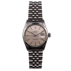 Rolex Datejust 36mm Silver dial with white gold Fluted Bezel Jubilee Watch 16014