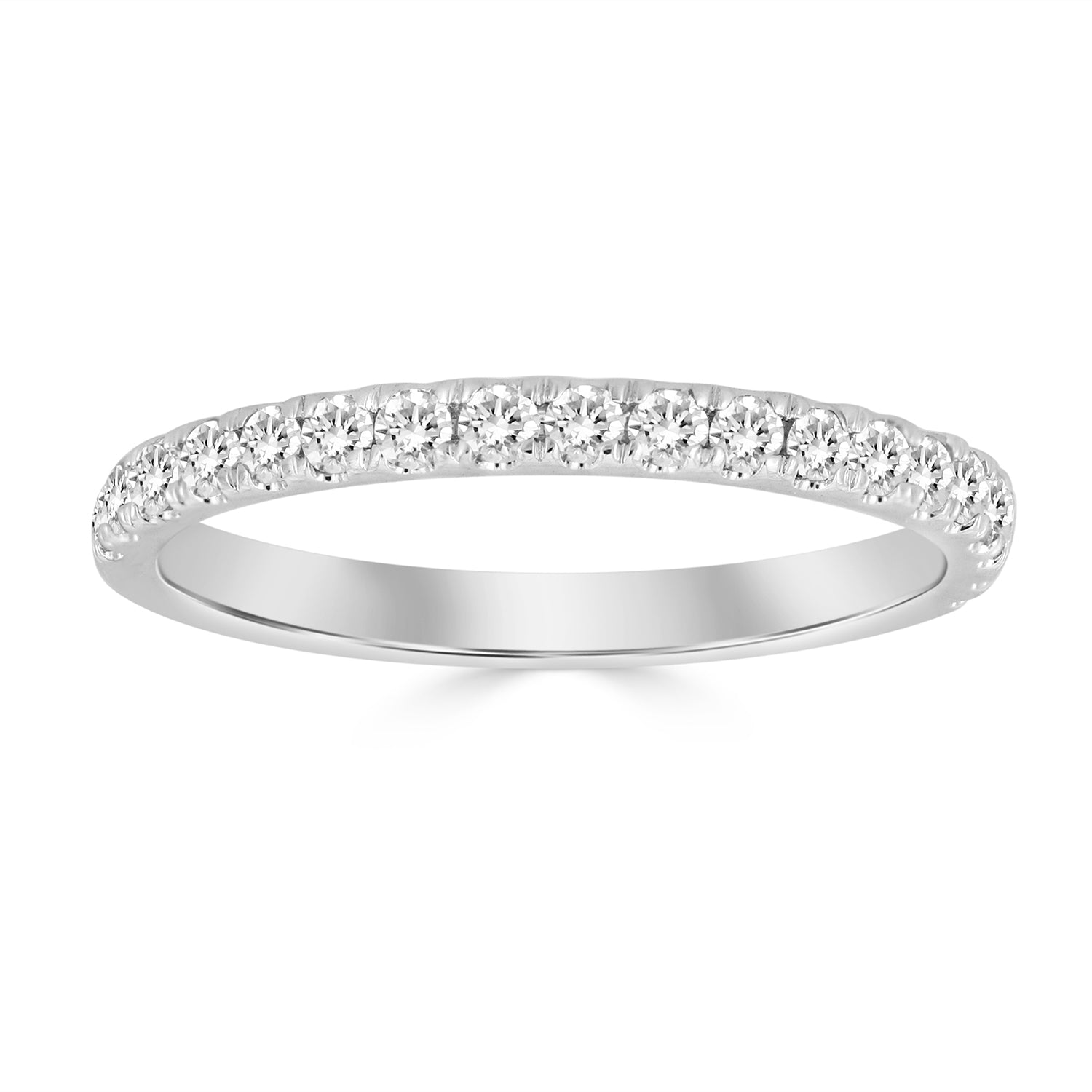 LADIES BAND 0.33CT ROUND DIAMOND 14K WHITE GOLD