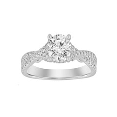 LADIES RING 1.33CT ROUND DIAMOND 14K WHITE GOLD (CENTER STONE 1.00CT ROUND DIAMOND)