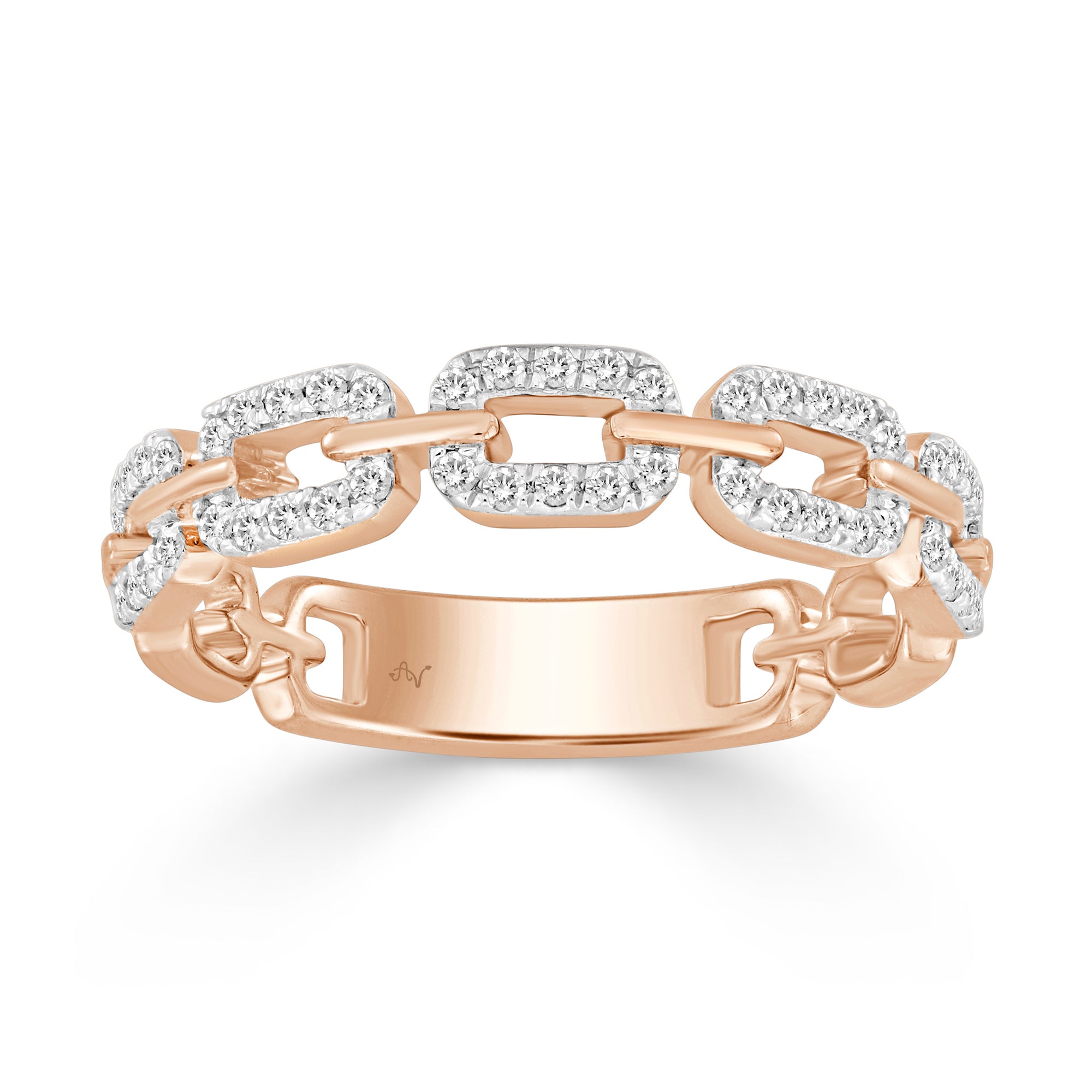 LADIES BAND 0.25CT ROUND DIAMOND 14K ROSE GOLD