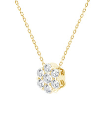 LADIES PENDANT WITH CHAIN 0.50CT ROUND DIAMOND 14K YELLOW GOLD