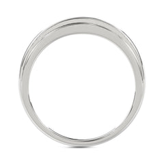 MEN'S BAND 0.25CT ROUND DIAMOND 10K WHITE GOLD