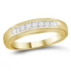 MEN'S BAND 0.25CT ROUND DIAMOND 10K YELLOW GOLD