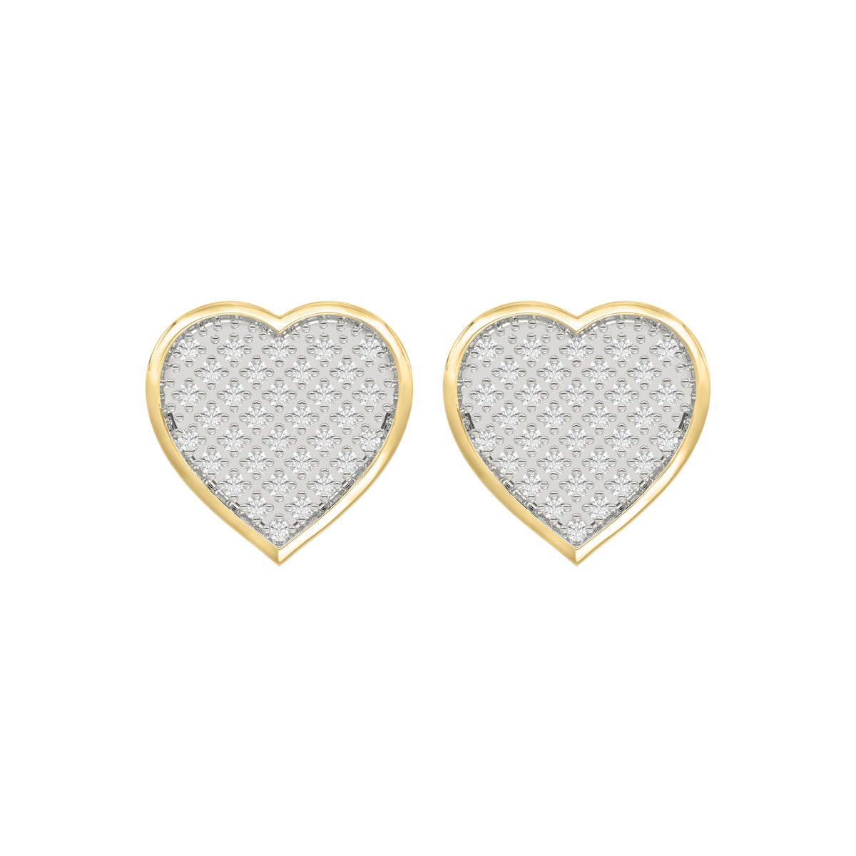 Yuva Brand 10K Yellow Gold  0.25Ct Round Diamond Heart Shaped Earrings Stylish Women Diamond Fashion Earrings