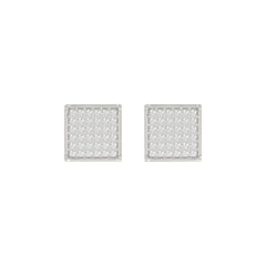 Sterling Silver White 0.25CT Round Diamond Yuva Square Cluster Earrings Women’S Fine Jewelry