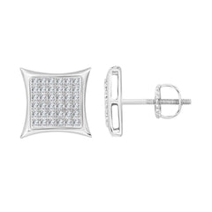 Sterling Silver 0.25Ct Round Diamond Kite Design Cluster Earrings Elegant Yuva Fashion Earrings