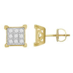 LADIES EARRINGS 0.25CT ROUND DIAMOND 10K YELLOW GOLD