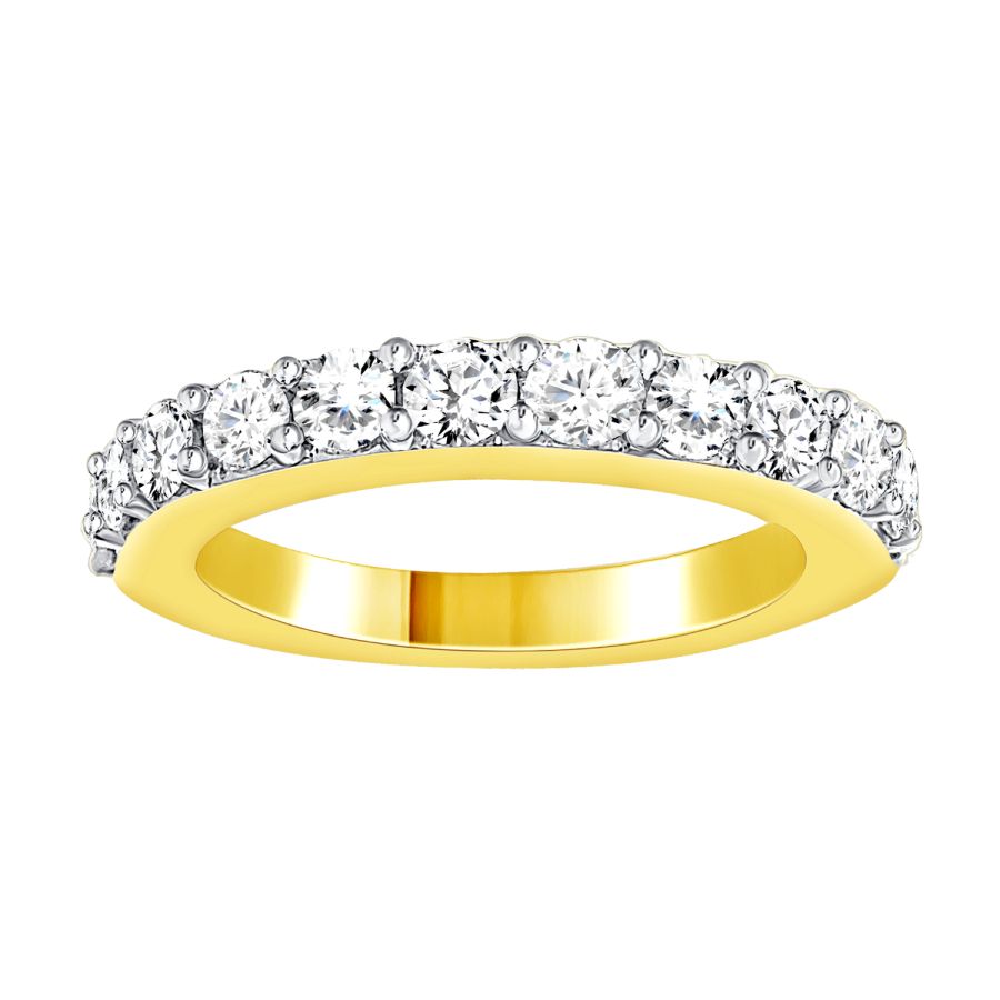 LADIES BAND 1.00CT ROUND DIAMOND 14K YELLOW GOLD