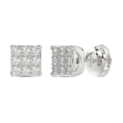LADIES EARRING 0.25CT ROUND DIAMOND 10K WHITE GOLD
