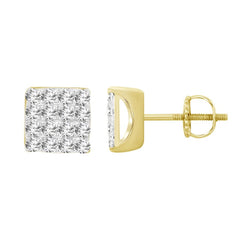 LADIES EARRING 0.50CT ROUND DIAMOND 10K YELLOW GOLD