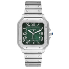 Cartier Santos 40mm Green Dial Stainless Steel Green Watch WSSA0062