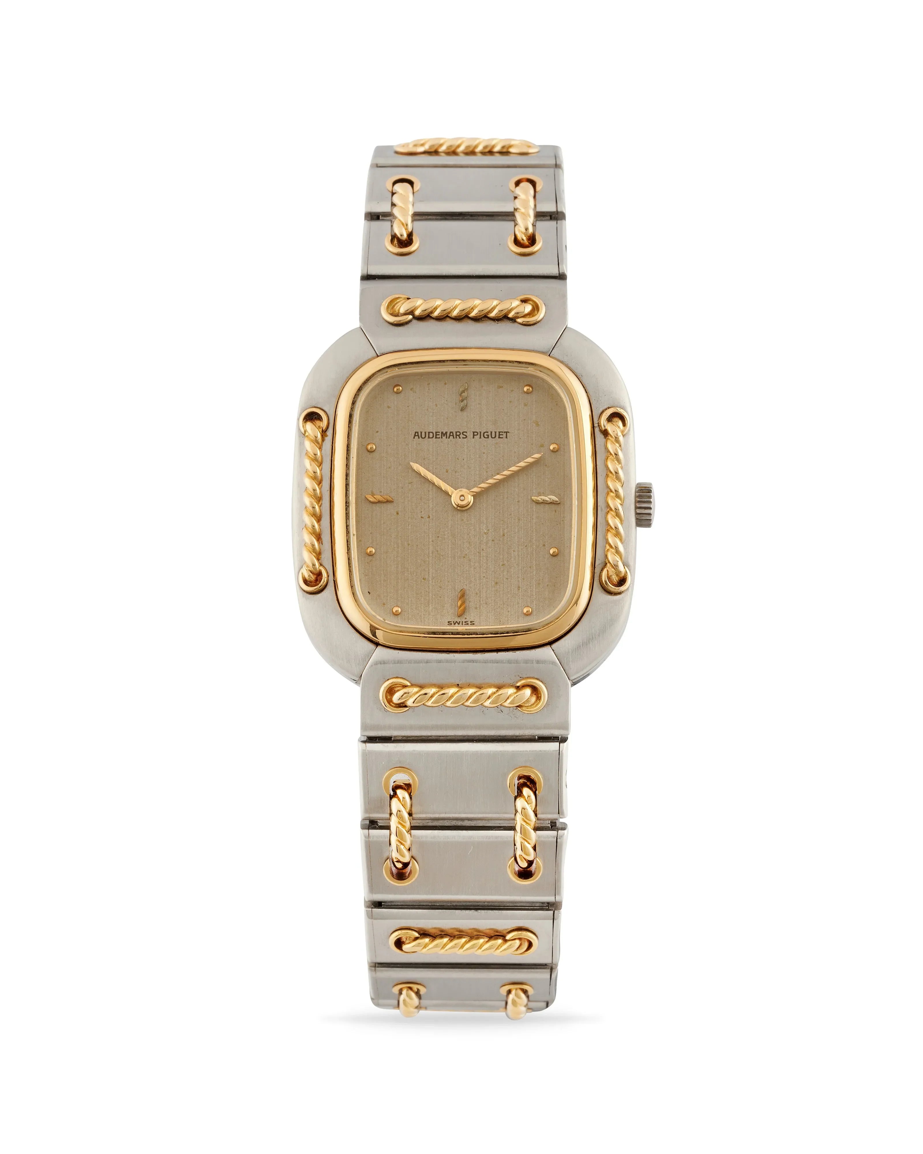 Audemars Piguet 24mm Cord'Or 2 Tone 18k Yellow Gold & Stainless Steel Gray Dial Watch 6050SA