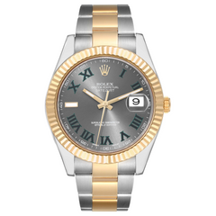 Rolex Datejust Steel Yellow Gold Wimbledon Dial Mens Watch 116333